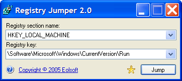 Click to view Registry Jumper 2.0 screenshot