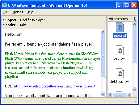 Winmail Opener screenshot