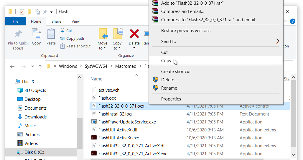 Flash plugin copy