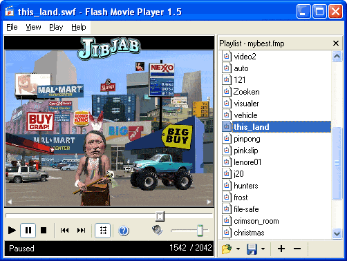 Flash Movie Player help - user manual and tips - main window