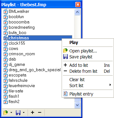 Flash Movie Player playlist editor