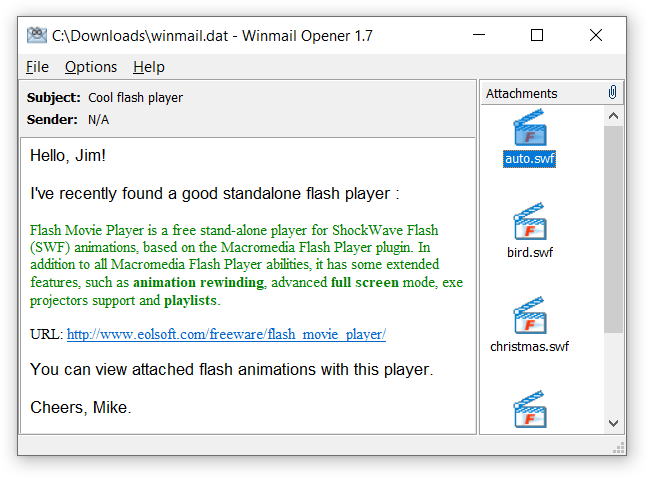 Winmail Opener screenshot