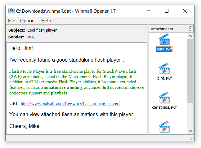 Winmail Opener 1.7 full